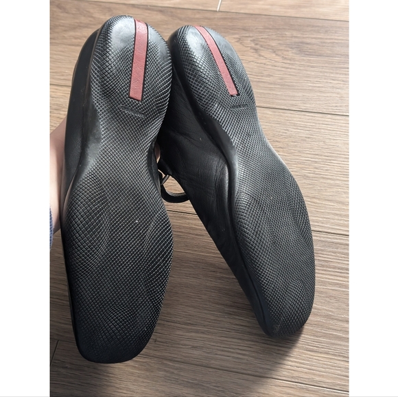 Vintage Prada Sport | Y2K Black Leather Mary Jane Driving Flats Shoes - Picture 2 of 10